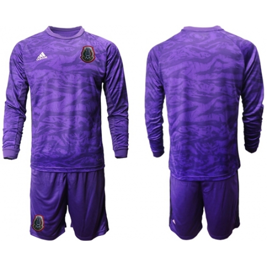 Mexico Blank Purple Long Sleeves Goalkeeper Soccer Country Jersey Cheap