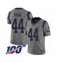 Men's Los Angeles Rams #44 Jacob McQuaide Limited Gray Inverted Legend 100th Season Football Jersey
