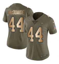 Women's Nike Los Angeles Rams #44 Jacob McQuaide Limited Olive/Gold 2017 Salute to Service NFL Jersey