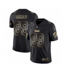 Men Los Angeles Rams #99 Aaron Donald Black Golden Edition 2019 Vapor Untouchable Limited Jersey