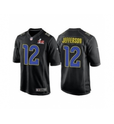 Men's Los Angeles Rams #12 Van Jefferson Black 2022 Super Bowl LVI Game Stitched Jersey