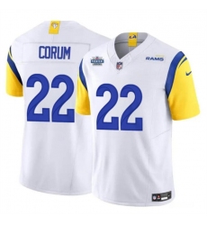 Men's Los Angeles Rams #22 Blake Corum White 2024 With Dradt F.U.S.E Vapor Untouchable Stitched Football Jersey