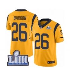 Youth Nike Los Angeles Rams #26 Mark Barron Limited Gold Rush Vapor Untouchable Super Bowl LIII Bound NFL Jersey