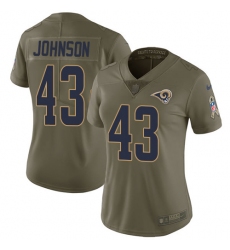 Women's Nike Los Angeles Rams #43 John Johnson Limited Olive 2017 Salute to Service NFL Jersey