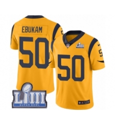 Men's Nike Los Angeles Rams #50 Samson Ebukam Limited Gold Rush Vapor Untouchable Super Bowl LIII Bound NFL Jersey