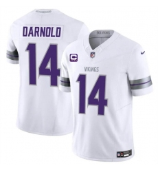 Men's Minnesota Vikings #14 Sam Darnold White 2024 F.U.S.E. With 4-Star C Winter Warrior Limited Stitched Jersey