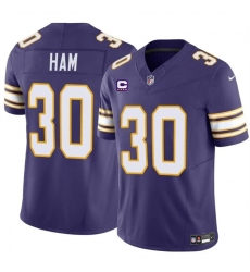 Men's Minnesota Vikings #30 C.J. Ham Purple 2024 F.U.S.E. Throwback With 4-Star C Vapor Untouchable Limited Stitched Jersey