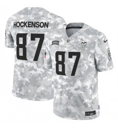 Men's Minnesota Vikings #87 T.J. Hockenson 2024 F.U.S.E Arctic Camo Salute To Service Limited Stitched Football Jersey