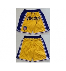 Men's Minnesota Vikings Yellow Just Don Swingman Throwback Shorts