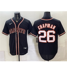 Men's San Francisco Giants #26 Matt Chapman 2026 Fashion Replica Black Out Stitched Baseball Jersey