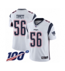 Men's New England Patriots #56 Andre Tippett White Vapor Untouchable Limited Player 100th Season Football Jersey