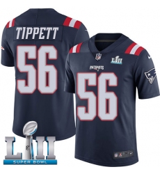 Men's Nike New England Patriots #56 Andre Tippett Limited Navy Blue Rush Vapor Untouchable Super Bowl LII NFL Jersey