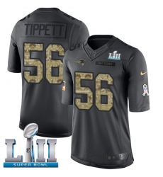 Youth Nike New England Patriots #56 Andre Tippett Limited Black 2016 Salute to Service Super Bowl LII NFL Jersey