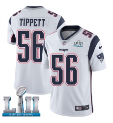Youth Nike New England Patriots #56 Andre Tippett White Vapor Untouchable Limited Player Super Bowl LII NFL Jersey