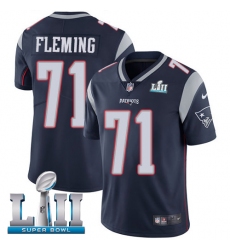 Men's Nike New England Patriots #71 Cameron Fleming Navy Blue Team Color Vapor Untouchable Limited Player Super Bowl LII NFL Jersey