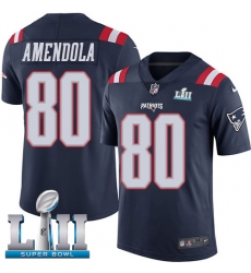 Men's Nike New England Patriots #80 Danny Amendola Limited Navy Blue Rush Vapor Untouchable Super Bowl LII NFL Jersey