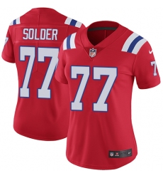 Women's Nike New England Patriots #77 Nate Solder Red Alternate Vapor Untouchable Limited Player NFL Jersey