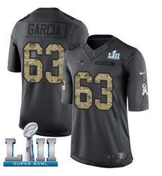 Men's Nike New England Patriots #63 Antonio Garcia Limited Black 2016 Salute to Service Super Bowl LII NFL Jersey