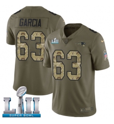 Men's Nike New England Patriots #63 Antonio Garcia Limited Olive/Camo 2017 Salute to Service Super Bowl LII NFL Jersey