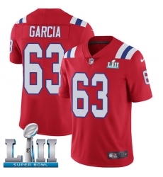 Men's Nike New England Patriots #63 Antonio Garcia Red Alternate Vapor Untouchable Limited Player Super Bowl LII NFL Jersey