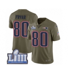 Youth Nike New England Patriots #80 Irving Fryar Limited Olive 2017 Salute to Service Super Bowl LIII Bound NFL Jersey
