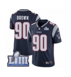 Youth Nike New England Patriots #90 Malcom Brown Navy Blue Team Color Vapor Untouchable Limited Player Super Bowl LIII Bound NFL Jersey