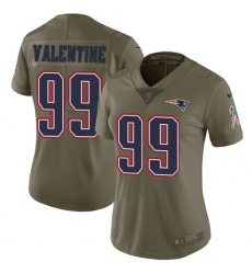 Women's Nike New England Patriots #99 Vincent Valentine Limited Olive 2017 Salute to Service NFL Jersey