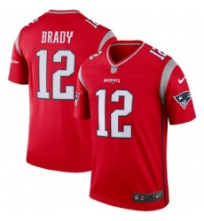 Nike New England Patriots #12 Tom Brady Red Inverted Legend Jersey