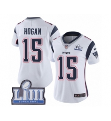 Women's Nike New England Patriots #15 Chris Hogan White Vapor Untouchable Limited Player Super Bowl LIII Bound NFL Jersey