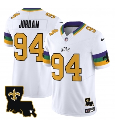 Men's New Orleans Saints #94 Cameron Jordan White 2024 F.U.S.E. Vapor Limited Stitched Jersey