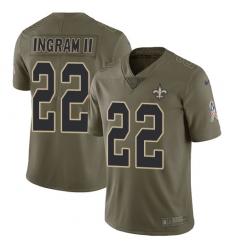 Youth Nike New Orleans Saints #22 Mark Ingram Limited Olive 2017 Salute to Service NFL Jersey
