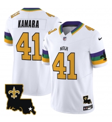 Men's New Orleans Saints #41 Alvin Kamara White 2024 F.U.S.E. Vapor Limited Stitched Jersey