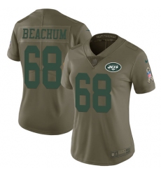Women's Nike New York Jets #68 Kelvin Beachum Limited Olive 2017 Salute to Service NFL Jersey