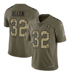 Youth Nike Oakland Raiders #32 Marcus Allen Limited Olive/Camo 2017 Salute to Service NFL Jersey