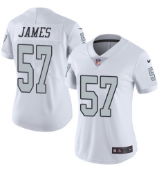 Women's Nike Oakland Raiders #57 Cory James Limited White Rush Vapor Untouchable NFL Jersey