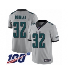 Men's Philadelphia Eagles #32 Rasul Douglas Limited Silver Inverted Legend 100th Season Football Jersey