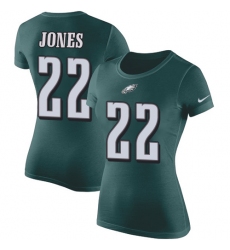 Women's Nike Philadelphia Eagles #22 Sidney Jones Green Rush Pride Name & Number T-Shirt