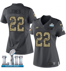 Women's Nike Philadelphia Eagles #22 Sidney Jones Limited Black 2016 Salute to Service Super Bowl LII NFL Jersey