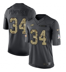Men's Nike Philadelphia Eagles #34 Donnel Pumphrey Limited Black 2016 Salute to Service NFL Jersey