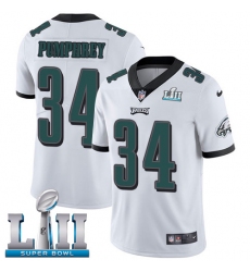 Men's Nike Philadelphia Eagles #34 Donnel Pumphrey White Vapor Untouchable Limited Player Super Bowl LII NFL Jersey