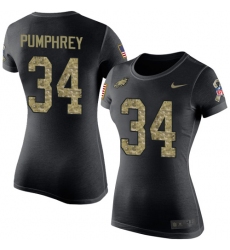 Women's Nike Philadelphia Eagles #34 Donnel Pumphrey Black Camo Salute to Service T-Shirt