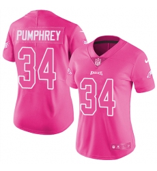 Women's Nike Philadelphia Eagles #34 Donnel Pumphrey Limited Pink Rush Fashion NFL Jersey