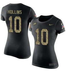 Women's Nike Philadelphia Eagles #10 Mack Hollins Black Camo Salute to Service T-Shirt