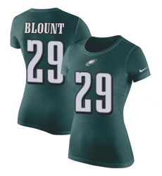 Women's Nike Philadelphia Eagles #29 LeGarrette Blount Green Rush Pride Name & Number T-Shirt