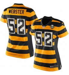 Women's Nike Pittsburgh Steelers #52 Mike Webster Limited Yellow/Black Alternate 80TH Anniversary Throwback NFL Jersey