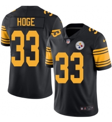 Men's Nike Pittsburgh Steelers #33 Merril Hoge Limited Black Rush Vapor Untouchable NFL Jersey