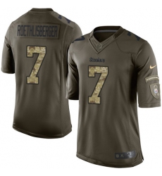 Youth Nike Pittsburgh Steelers #7 Ben Roethlisberger Elite Green Salute to Service NFL Jersey
