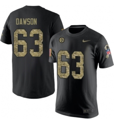 Nike Pittsburgh Steelers #63 Dermontti Dawson Black Camo Salute to Service T-Shirt