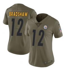 Women's Nike Pittsburgh Steelers #12 Terry Bradshaw Limited Olive 2017 Salute to Service NFL Jersey