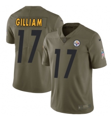 Youth Nike Pittsburgh Steelers #17 Joe Gilliam Limited Olive 2017 Salute to Service NFL Jersey
